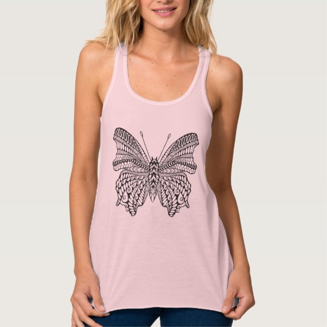 Camiseta Con Tirantes Mariposa tropical inspirada (Anverso)