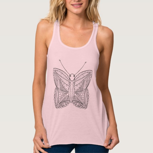 Camiseta Con Tirantes Mariposa tropical inspirada del diseño (Anverso)