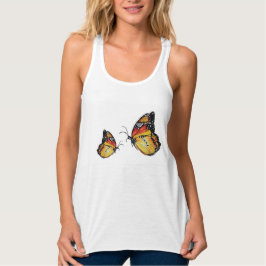 Camiseta Con Tirantes Mariposas acuarela verano tiempo Tank Top, Blanco