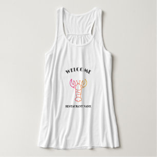 Camiseta Con Tirantes Mariscos modernos, marisco bienvenido, langosta No