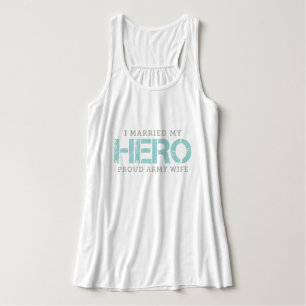 Camiseta Con Tirantes Me casé con mi héroe - Esposa del ejército