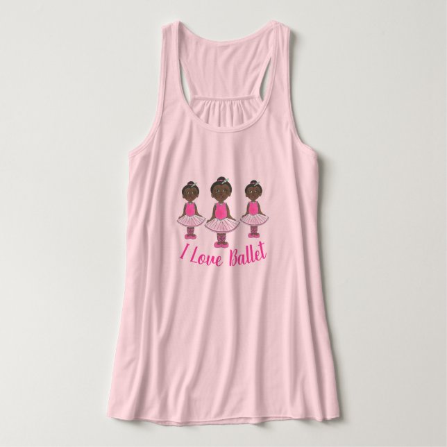 Camiseta Con Tirantes ME ENCANTA BALLET Pink Tutu Ballerina Dance Teache (Diseño del anverso)