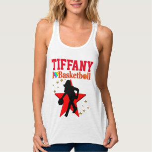 CAMISETA CON TIRANTES ME ENCANTA EL BALONCESTO ROJO DE DEPÓSITO PERSONAL