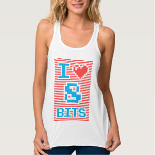 Camiseta Con Tirantes Me encantan los 8 bits, geek, nerd,