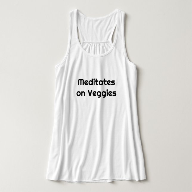 Camiseta Con Tirantes Medita sobre el tanque de verduras (Diseño del anverso)