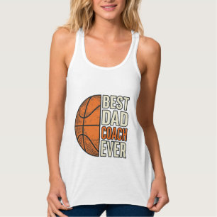 Camiseta Con Tirantes Mejor Entrenador Papá de Baloncesto Diseño Vectori