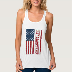 Camiseta Con Tirantes Mejor Gramps Patriótico Diseño Vectorial Bandera E