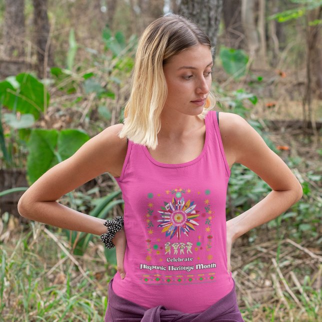 Camiseta Con Tirantes Mes del patrimonio hispano Banderas latinas giraso (Subido por el creador)