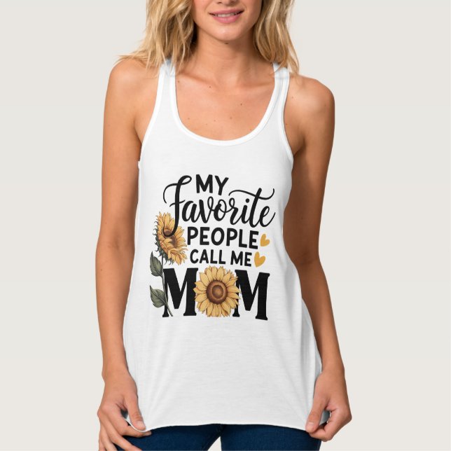 Camiseta Con Tirantes Mi gente favorita llama a Mom-56392 (Anverso)