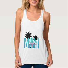 Camiseta Con Tirantes Miami Beach, Florida, Guay de tipografía