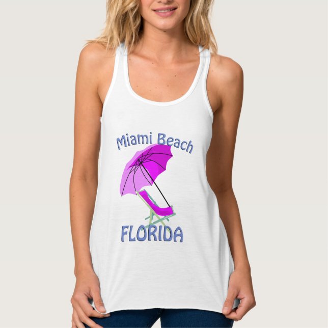 Camiseta Con Tirantes Miami Beach Florida Pink (Anverso)