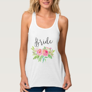 Camiseta Con Tirantes Moda acuarela Novia floral