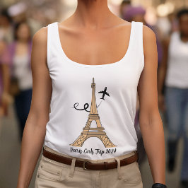 Camiseta Con Tirantes Moda Personalizable Paris Torre Eiffel Viaje Chica