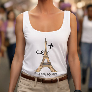 Camiseta Con Tirantes Moda Personalizable Paris Torre Eiffel Viaje Chica