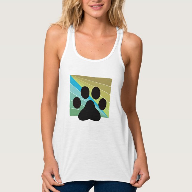 Camiseta Con Tirantes Modern Abstract Feline Paw Tee (Anverso)