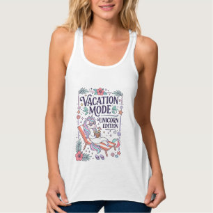 Camiseta Con Tirantes Modo de Vacaciones de Unicornio Edición Unicornio 