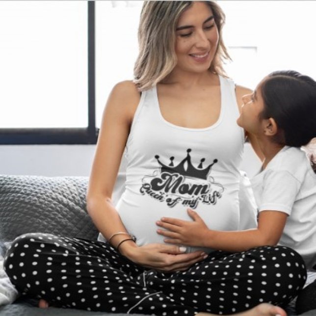 Camiseta Con Tirantes MOM Reina de mi vida mujeres blancas (Subido por el creador)