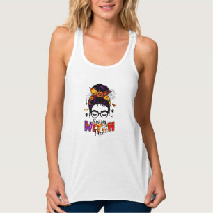 Camiseta Con Tirantes Moño de pelo Halloween Bruja descansando