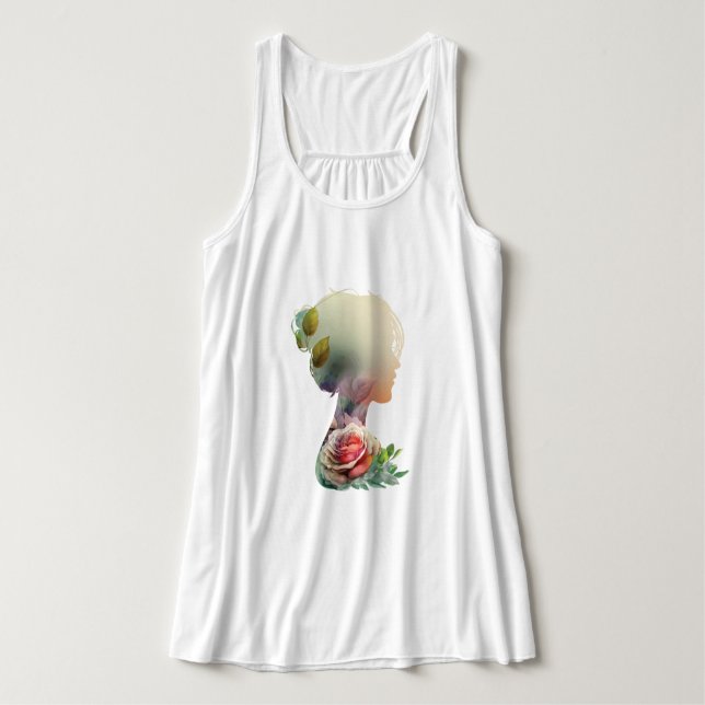 Camiseta Con Tirantes Mujer Flor (Diseño del anverso)
