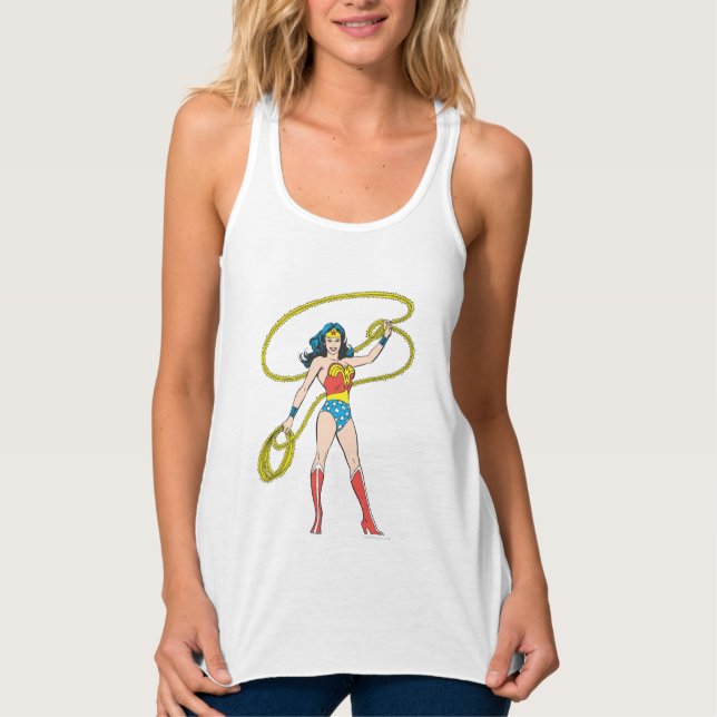 Camiseta Con Tirantes Mujer Maravilla parada con Lasso (Anverso)