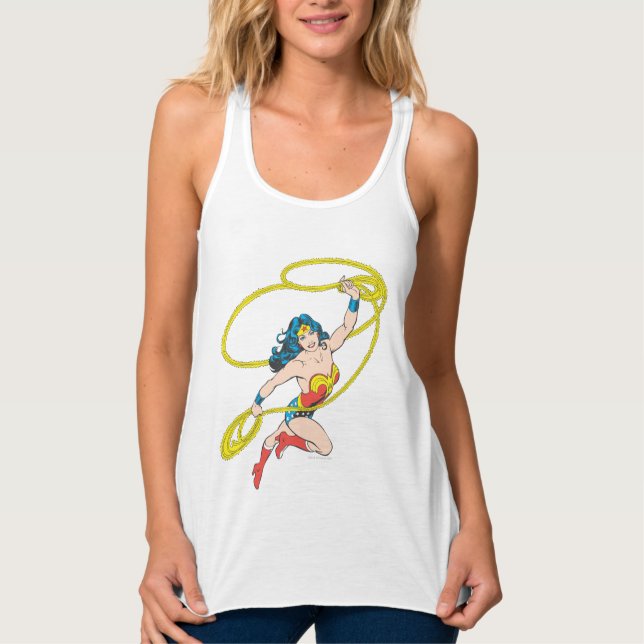Camiseta Con Tirantes Mujer Maravilla sostiene Lasso 3 (Anverso)