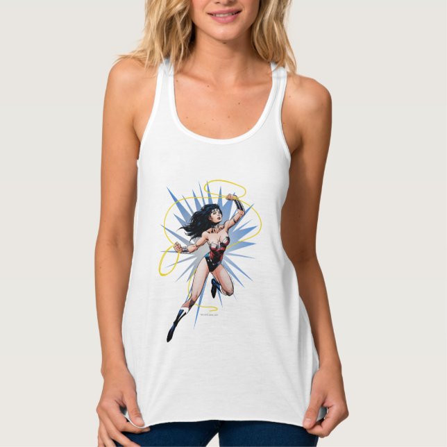 Camiseta Con Tirantes Mujer Maravilla y Lasso de la Verdad (Anverso)