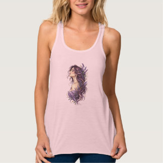 Camiseta Con Tirantes Musa Botánica Susurro de Lavanda Elegante Floral B