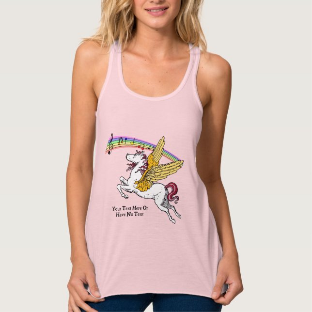 Camiseta Con Tirantes Música arcoiris Pegasus Gold Wings Mitología grieg (Anverso)