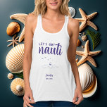 Camiseta Con Tirantes Nautical Boat Let's Get Nauti Bachelorette Gift<br><div class="desc">Un divertido y elegante tanque de personalizados de soltería con tipografía y caligrafía modernas con el título "vamos a conseguir naúti". Un diseño náutico de moda para una novia moderna y sus solteras.</div>