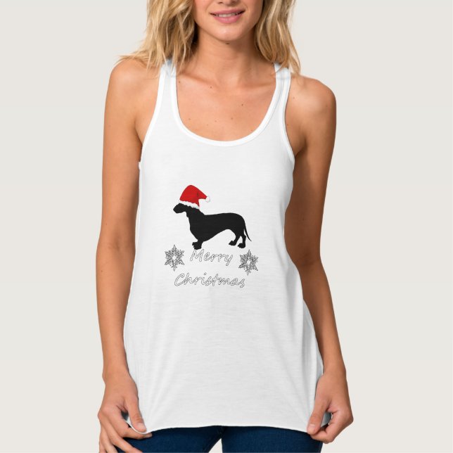 Camiseta Con Tirantes Navidades de Dachshund (Anverso)