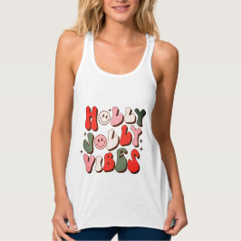 Camiseta Con Tirantes Navidades Retro Holly Jolly Vibes Festividades de