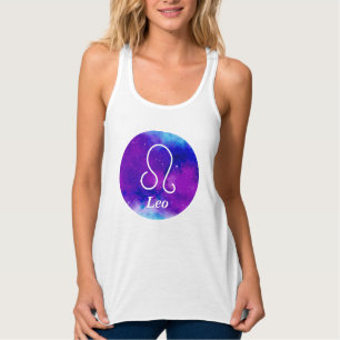 Camiseta Con Tirantes Nebulosa del espacio del símbolo Zodiac Leo