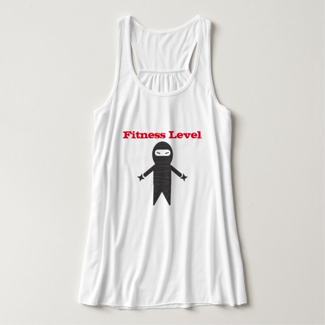 Camiseta Con Tirantes Nivel de fitness Ninja (Diseño del anverso)