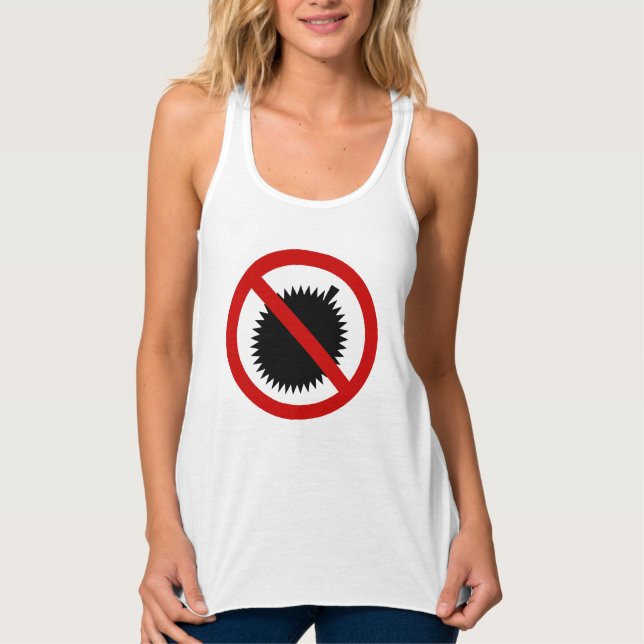 Camiseta Con Tirantes NO Durian Tropical Fruit ⚠ Thai Sign ⚠ (Anverso)