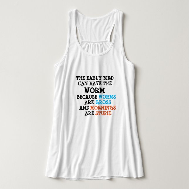 Camiseta Con Tirantes No una persona de la mañana (Diseño del anverso)
