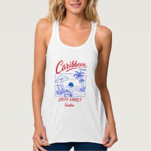 Camiseta Con Tirantes Nombre de Familia Personalizado Vacaciones de Vera
