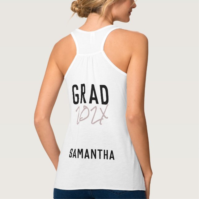 Camiseta Con Tirantes Nombre de Nick | Año Grado | Equipo de Moda Person (Reverso)