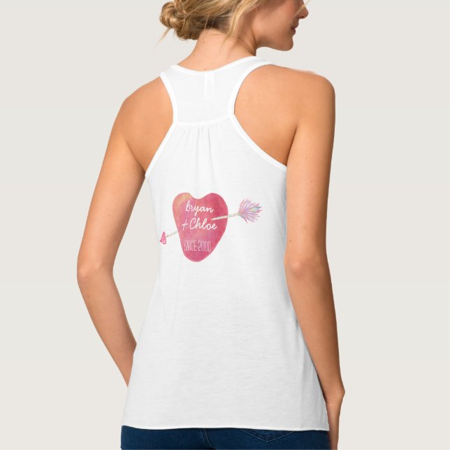 Camiseta Con Tirantes Nombre personalizado de amor cupido 💘, año   (Reverso)