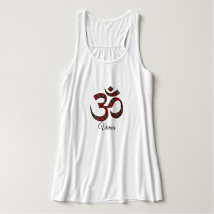Camiseta Con Tirantes Nombre, Stewart Tartan Om Bella+Canvas Yoga Tank T