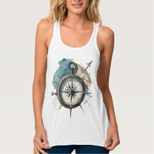 Camiseta Con Tirantes Norte verdadero guiado por la brújula de dirección