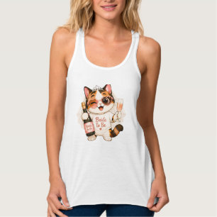 Camiseta Con Tirantes Novia de Gato Calico Lindo y Acogedor a punto de c