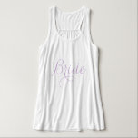 Camiseta Con Tirantes Novia de letra adornada Lavanda<br><div class="desc">Diseño personalizado para la fiesta de boda.</div>