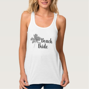 Camiseta Con Tirantes Novia de Playa de Palma Negra y Blanca