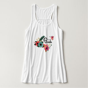 Camiseta Con Tirantes Novia del equipo. Fiesta Floral de Bachelorette