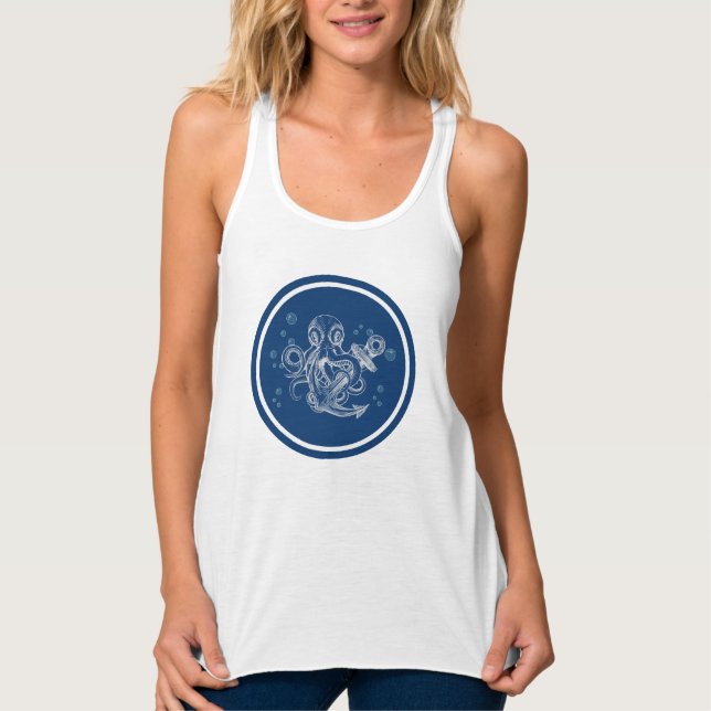 Camiseta Con Tirantes Octopus con ancla (Anverso)