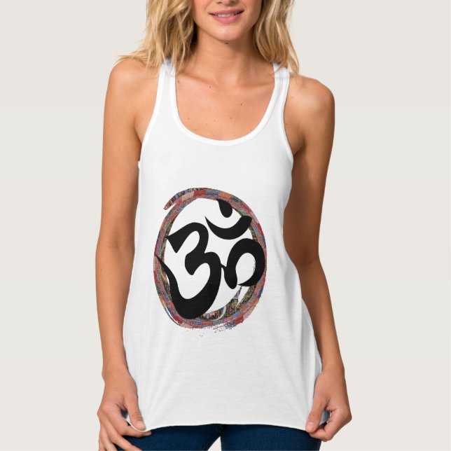 Camiseta Con Tirantes Ohmio colorido del budista de zen (Anverso)