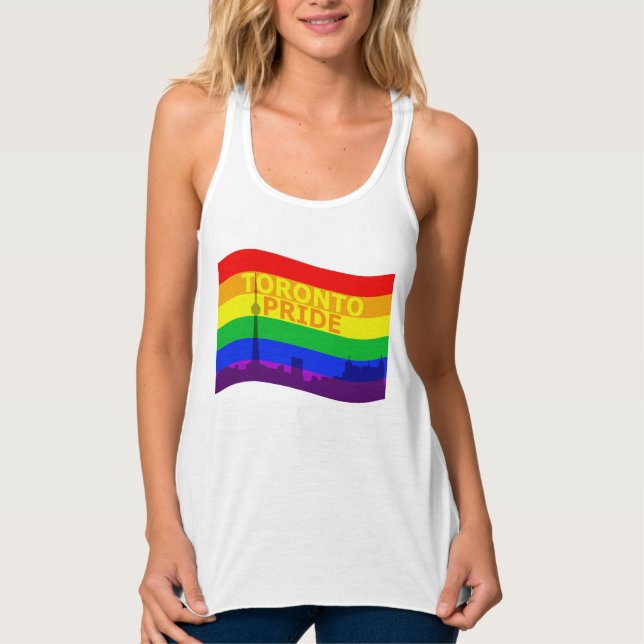 Camiseta Con Tirantes Ola de Bandera del Orgullo de Toronto (Anverso)