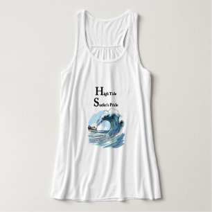 Camiseta Con Tirantes Olas de surf de verano "Drifting Through Echos"