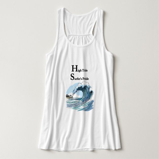 Camiseta Con Tirantes Olas de surf de verano "Drifting Through Echos" (Diseño del anverso)