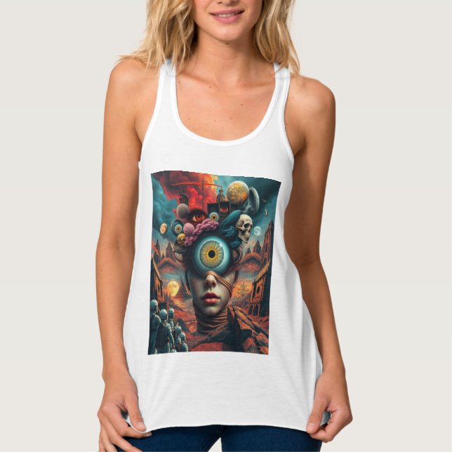 Camiseta Con Tirantes One-Eyed Dreamer: Surrealist Art T-Shirt (Anverso)